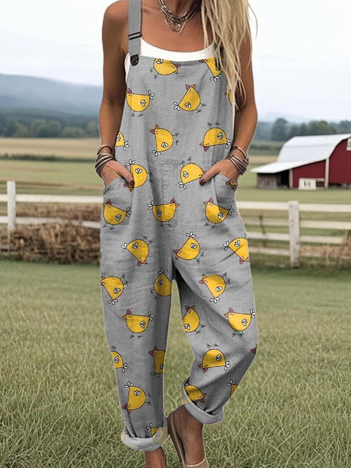 Damen Vintage Weitbeiniger Jumpsuit - Müheloser Stil & Komfort
