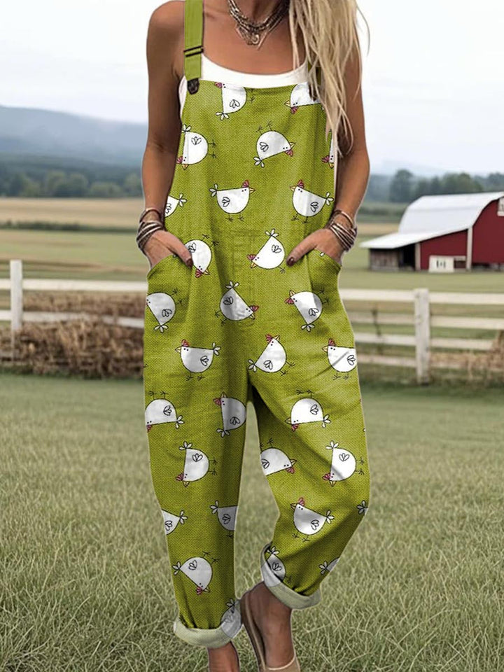 Damen Vintage Weitbeiniger Jumpsuit - Müheloser Stil & Komfort