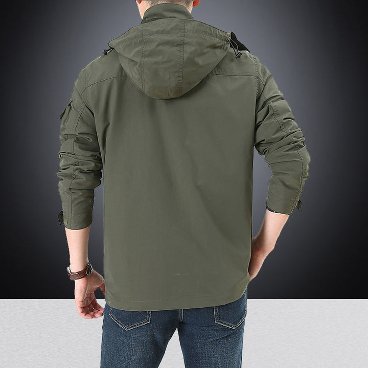 Herren multifunktionale Utility-Fieldjacke mit Klapp- und Reißverschlusstaschen