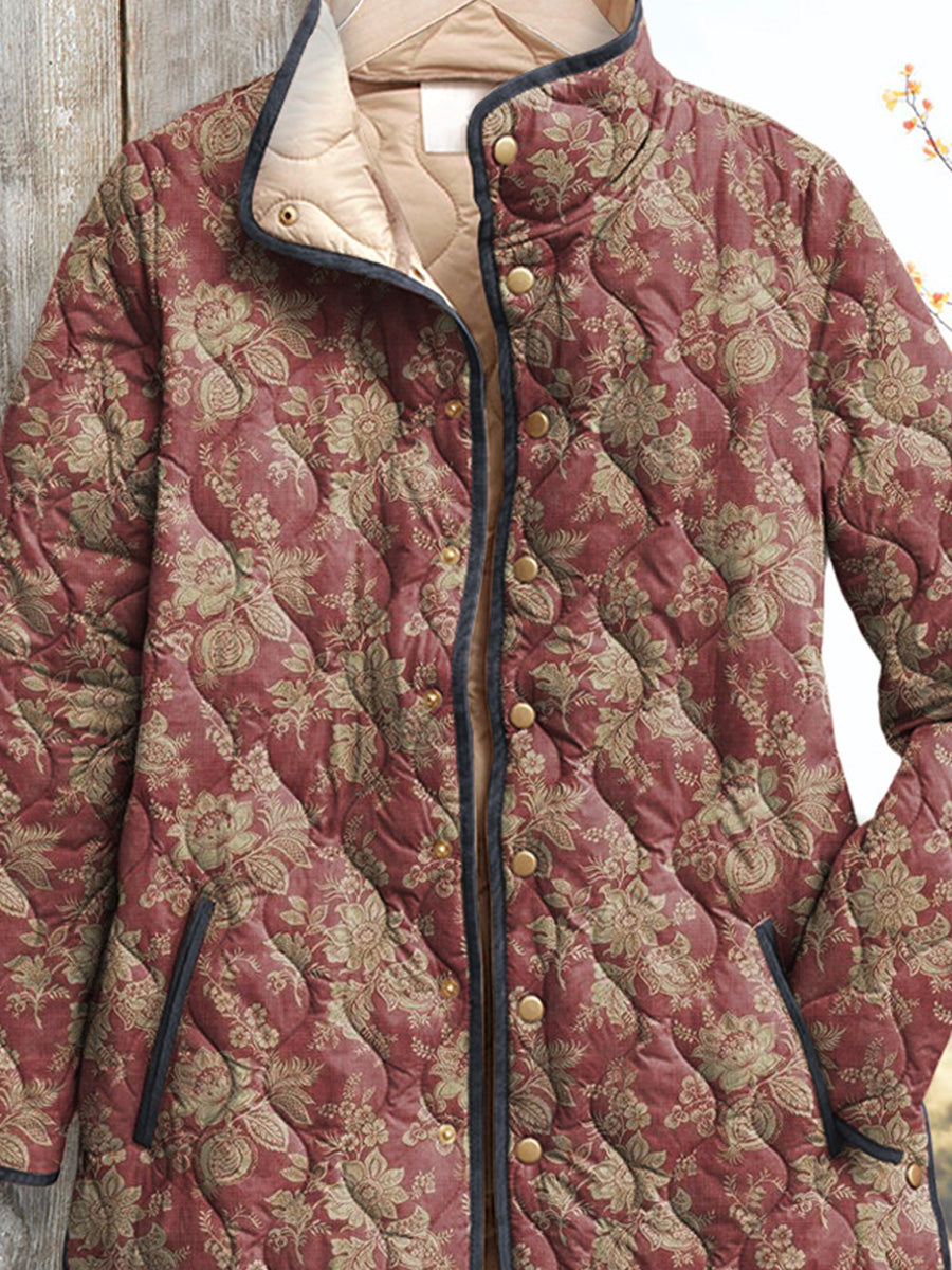 Damenjacke im Vintage-Stil mit Blumenmuster