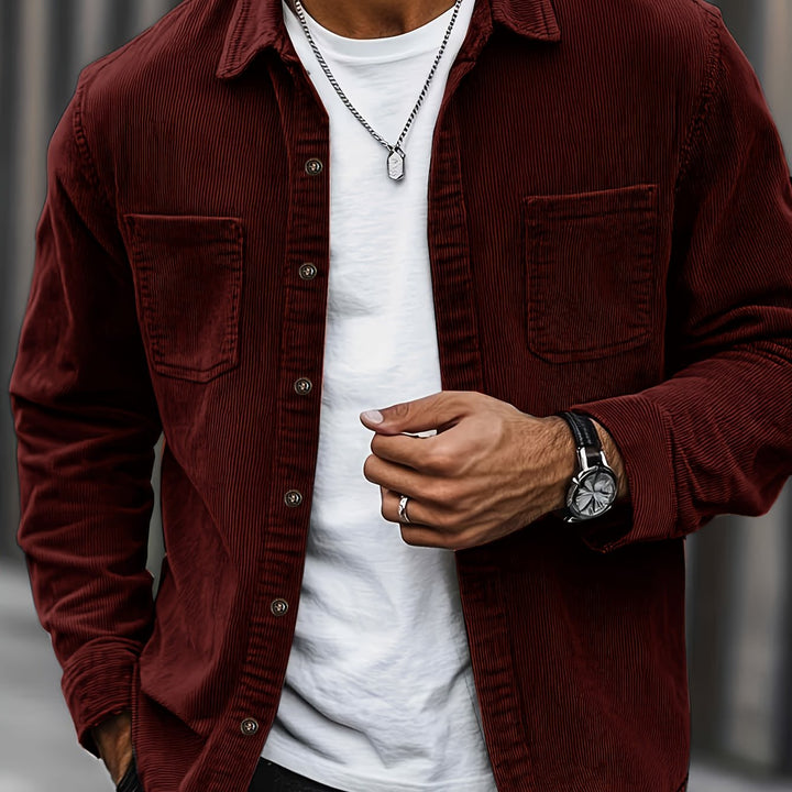 Bryce | Herren Langarm-Overshirt mit Taschen und Knöpfen