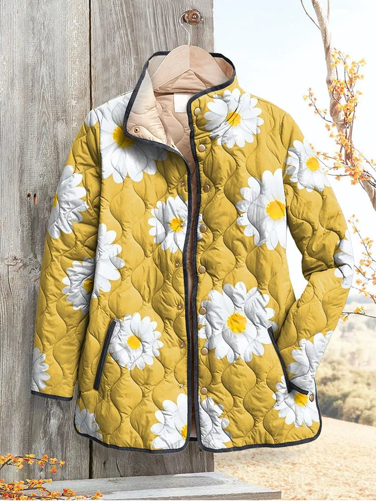 Damenjacke mit Charmantem Gänseblümchenmuster