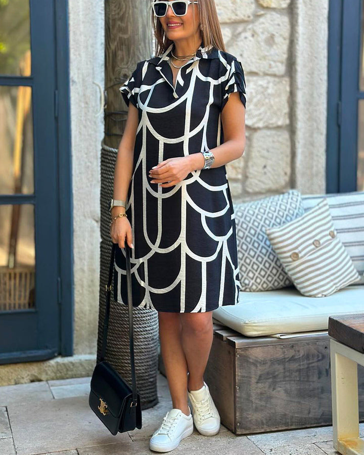 Ellanore - Polo Kleid mit geometrischem Druck