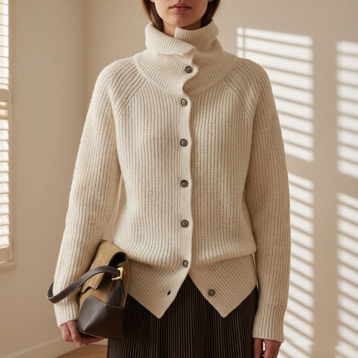 Women's long-sleeve button-front cardigan