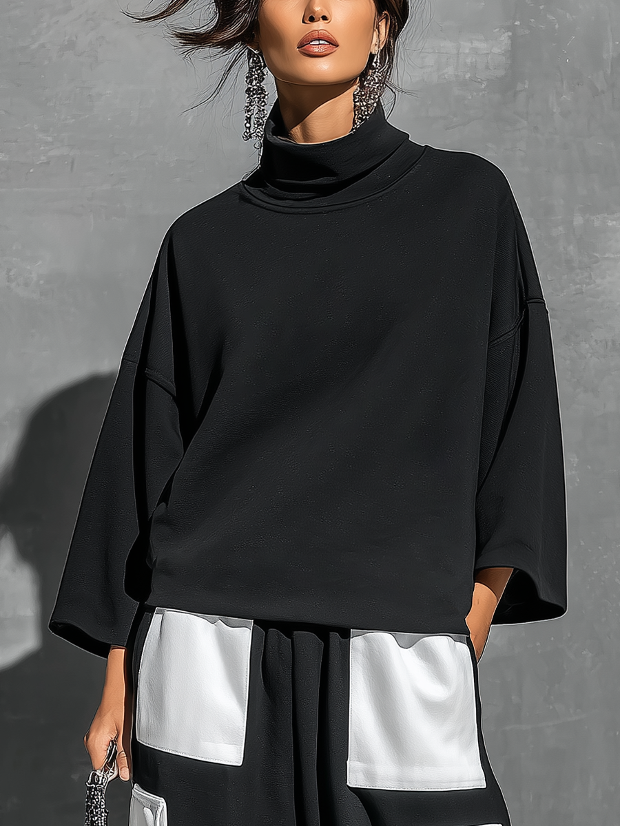 Women’s Sweatshirt & Cargo Jogger Pants Set with Pockets