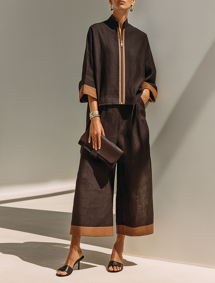 Conjunto de top de mujer y pantalón ancho corto