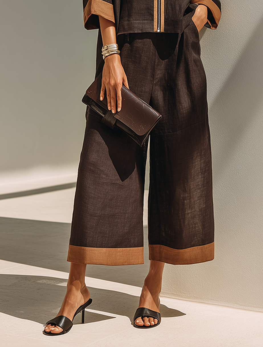 Conjunto de top de mujer y pantalón ancho corto
