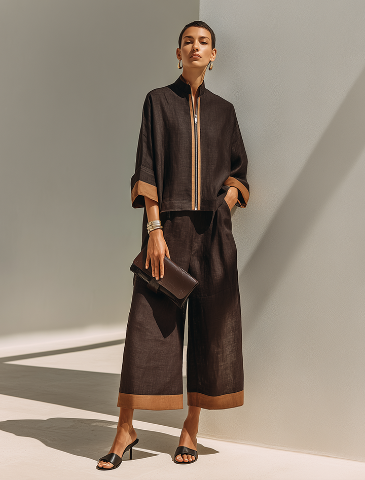 Conjunto de top de mujer y pantalón ancho corto