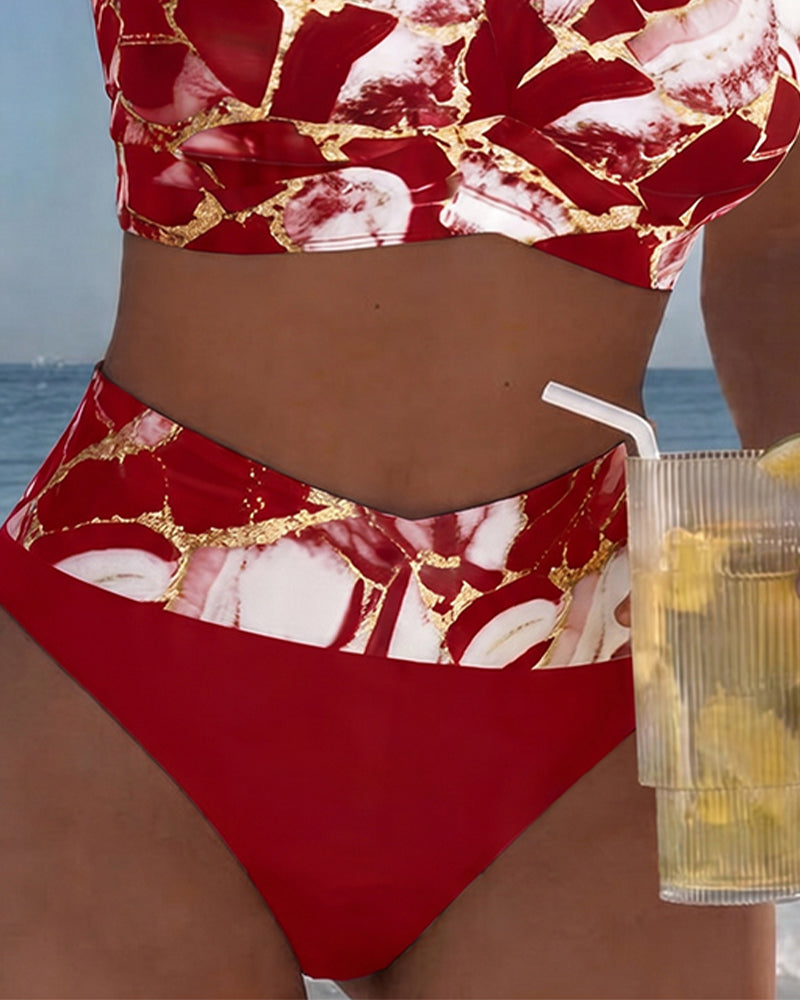 Luna | Damen V-Ausschnitt Träger-Bikini mit normaler Passform