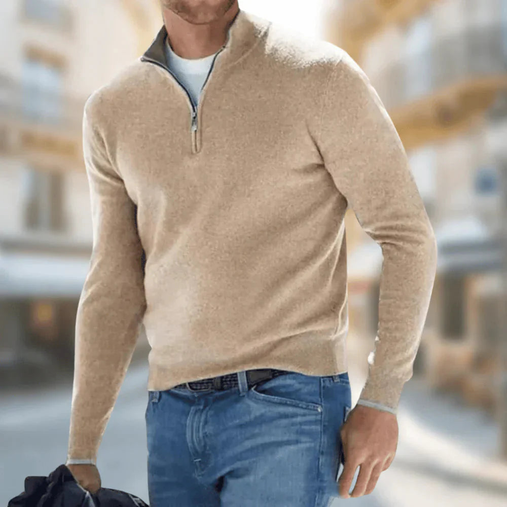 Brit & Boho™️ | Hudson - Herren Viertelreißverschluss Pullover
