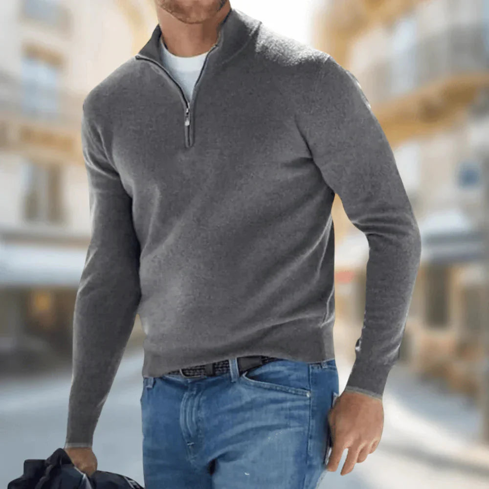 Brit & Boho™️ | Hudson - Herren Viertelreißverschluss Pullover