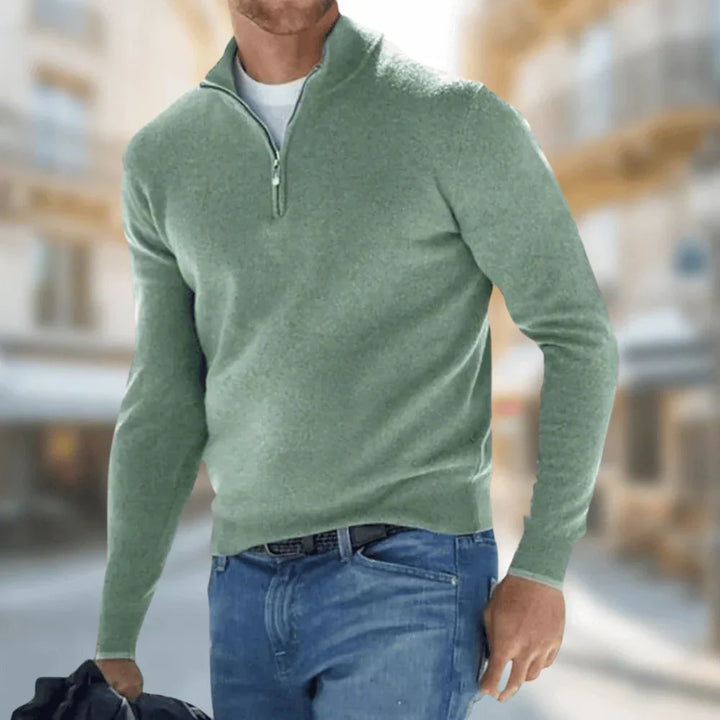 Brit & Boho™️ | Hudson - Herren Viertelreißverschluss Pullover