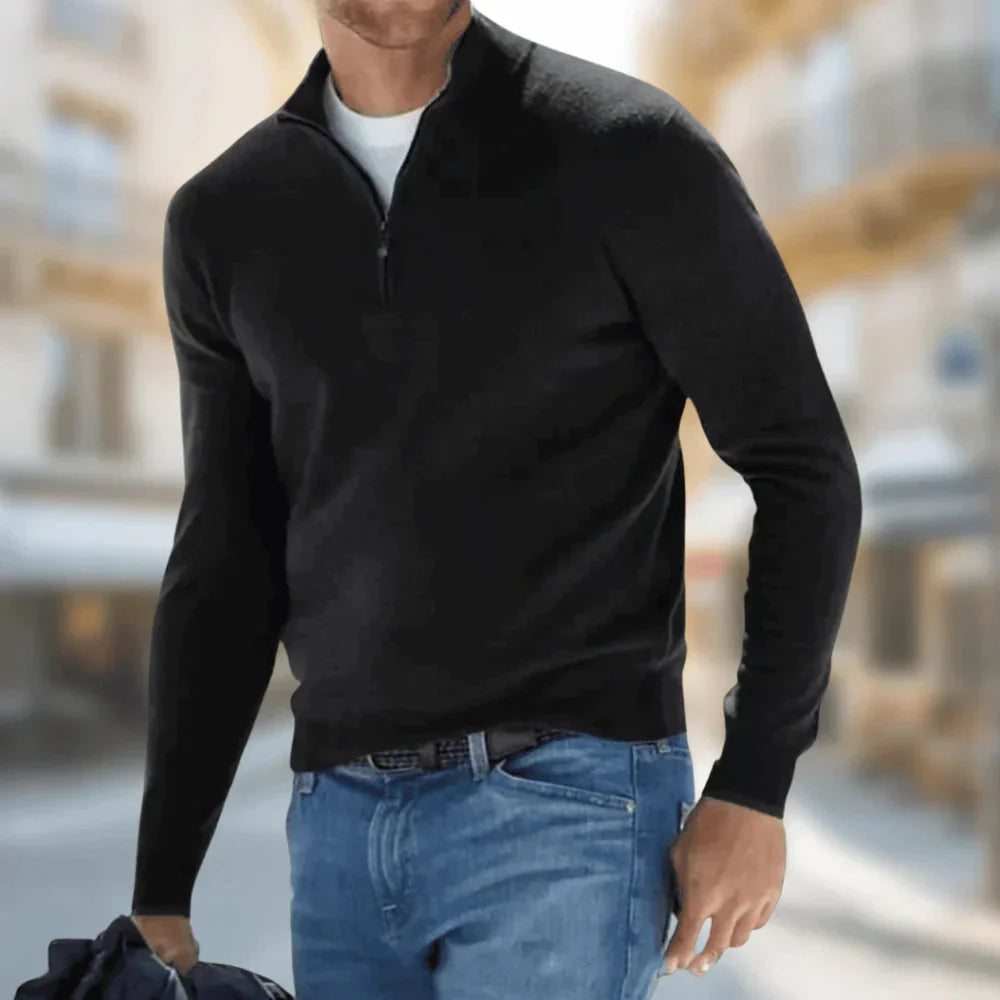 Brit & Boho™️ | Hudson - Herren Viertelreißverschluss Pullover