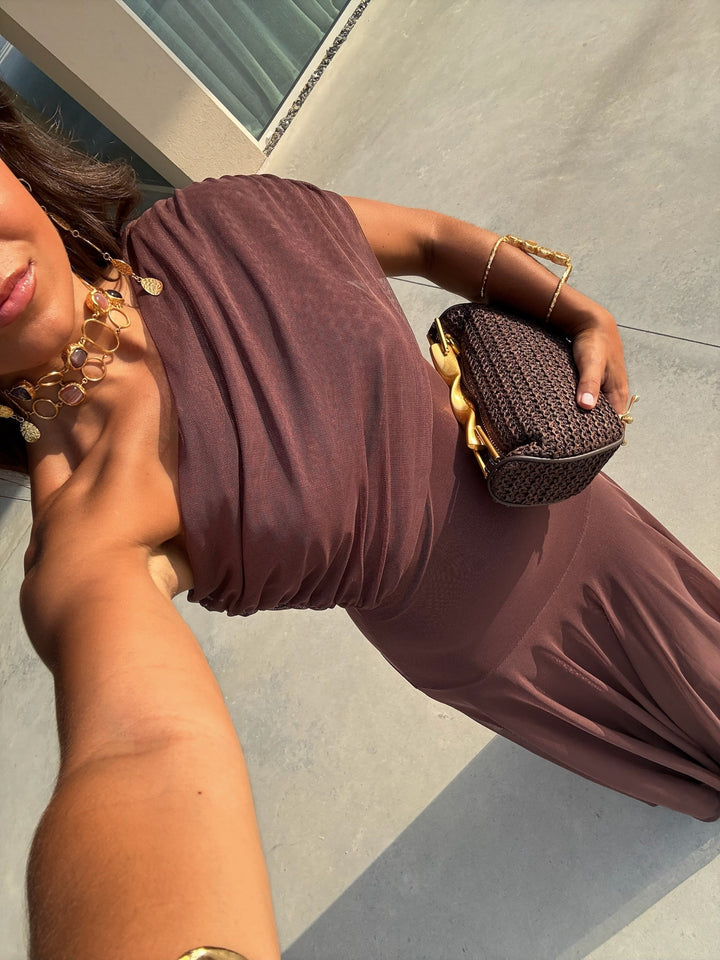 Toledo | Damen Off-Shoulder Maxikleid