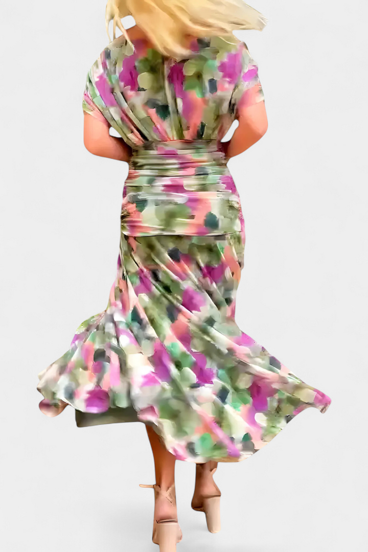 Alondra™ | V-Ausschnitt Langes Floral-Maxikleid