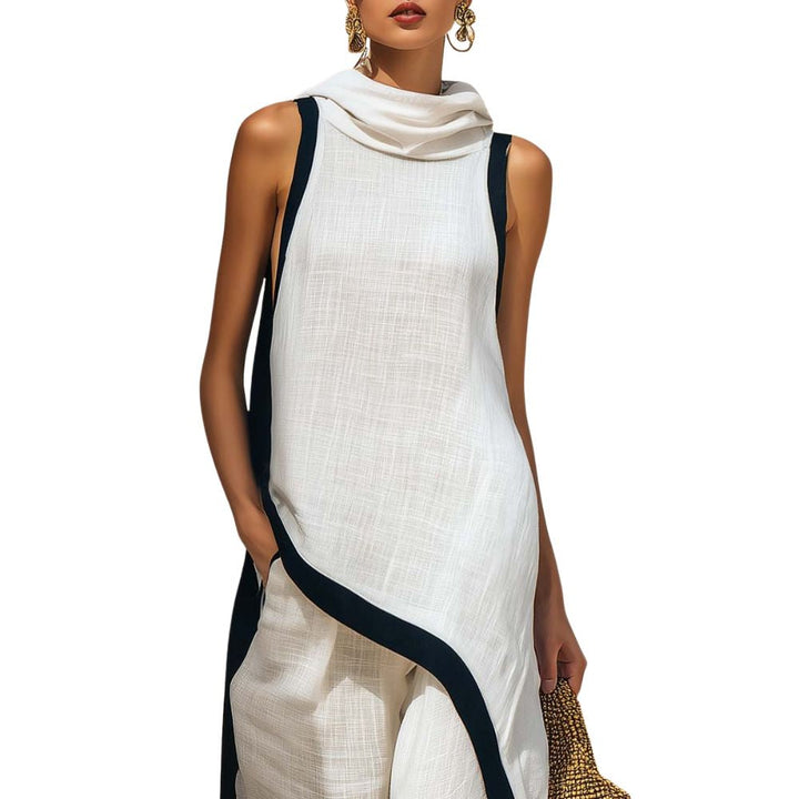 Leonora | Elegantes asymmetrisches Outfit für Damen mit weitem Hosenbein