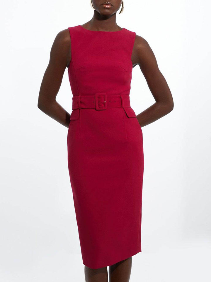 Schickes und Raffiniertes Midi-Kleid mit Formellem Krawatten-Detail