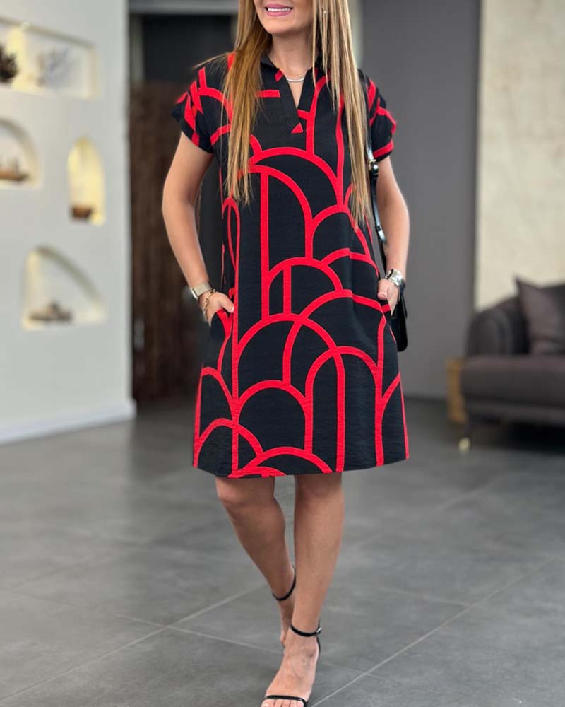 Ellanore - Polo Kleid mit geometrischem Druck