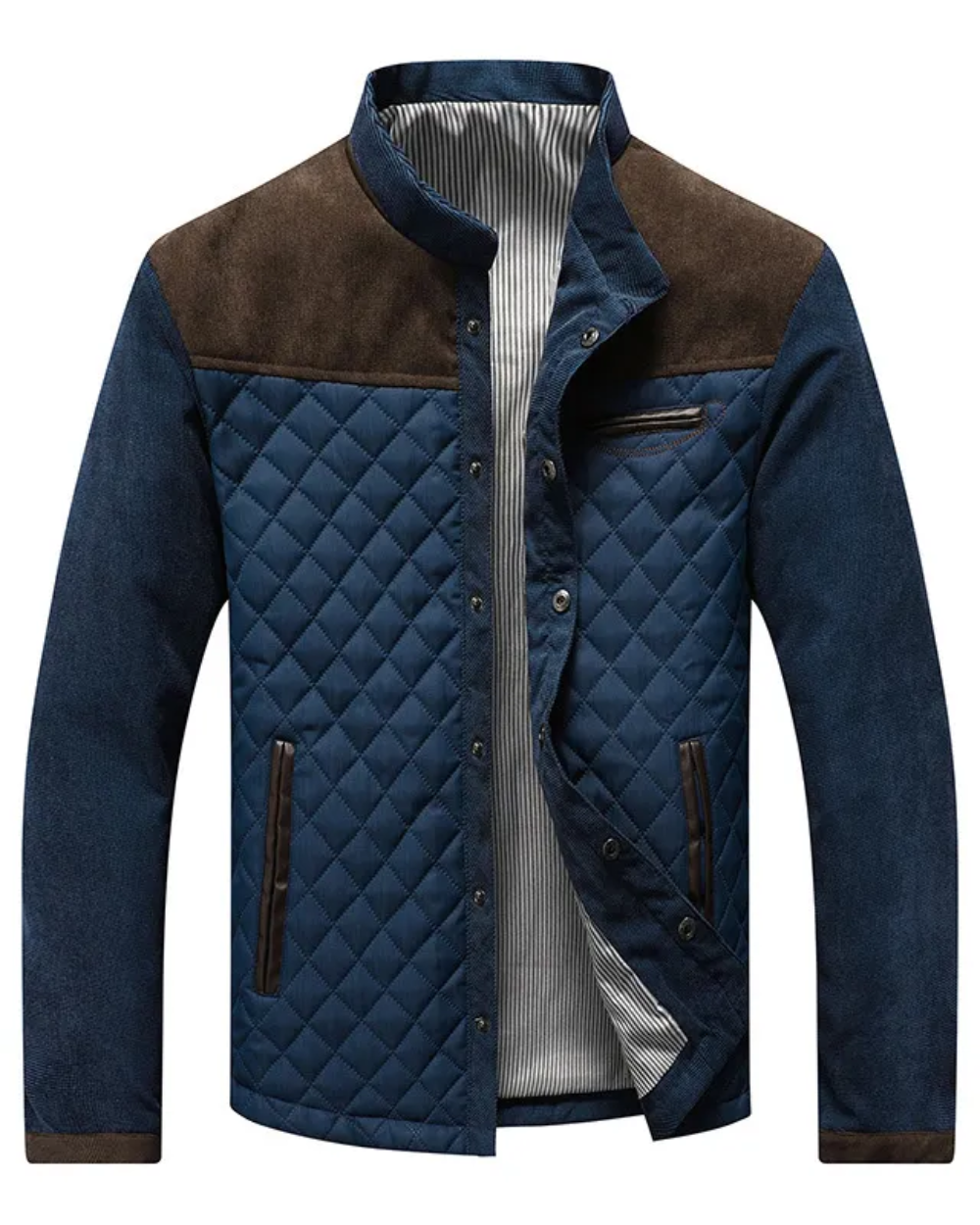 Men’s jacket with long sleeves, pockets, and buttons