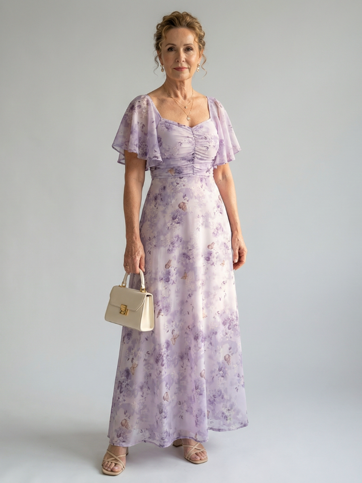 Vaelis | Midi-Kleid mit Flatterärmeln