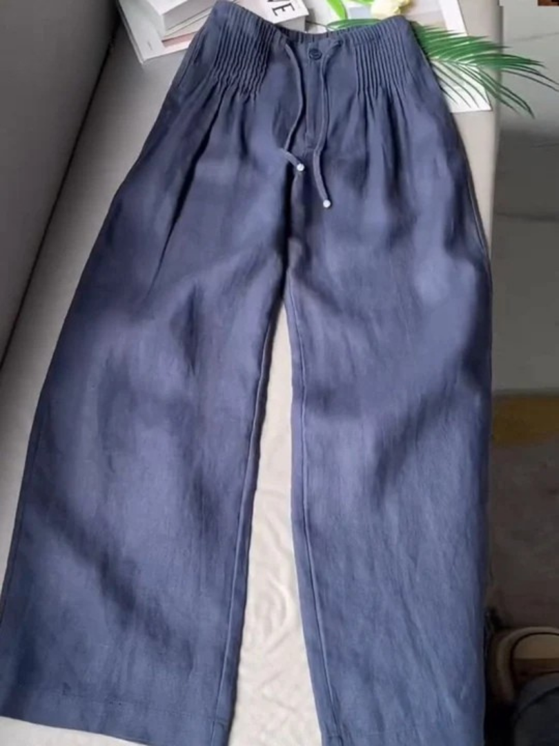 Camille | Baumwoll-Leinen-Mischung Weite Hose