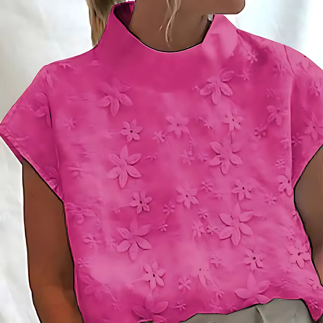 Doutzen™ - Damenbluse mit Spitzenbesatz und halblangen Ärmeln