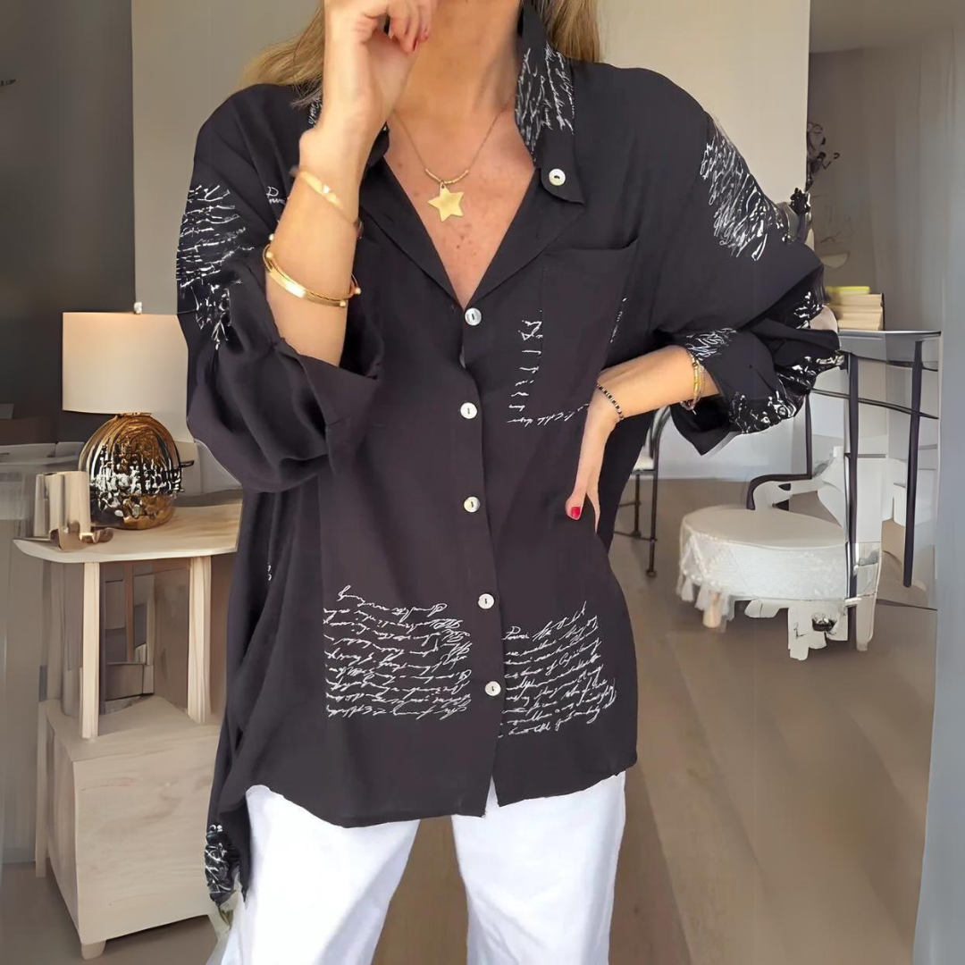 Carla™ | Handgeschriebene Button-Up-Bluse