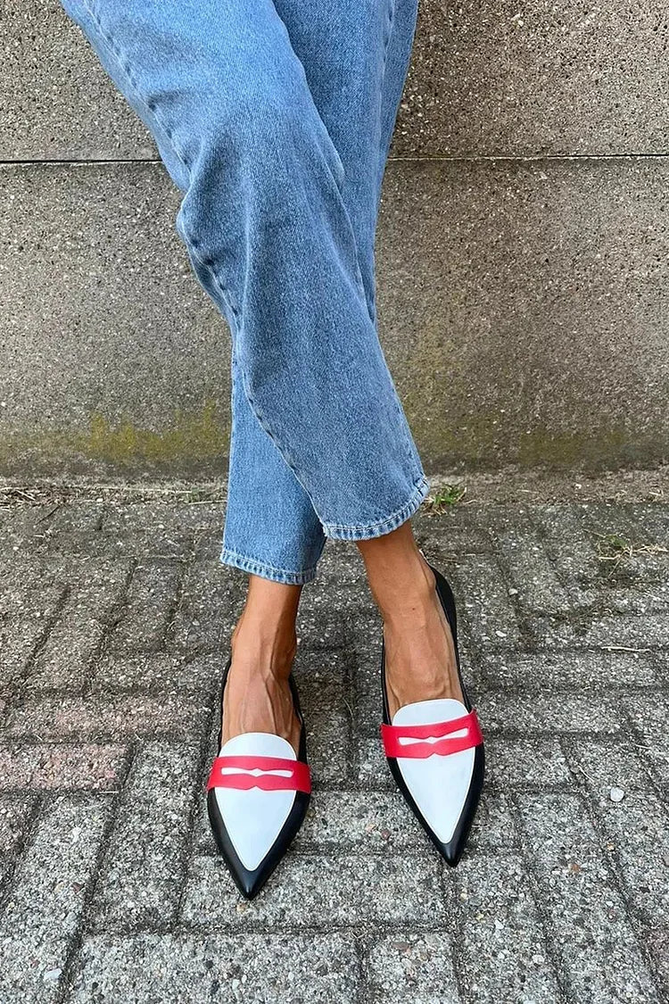 ZWEIFARBIGE SPITZEN-SLIPPERS