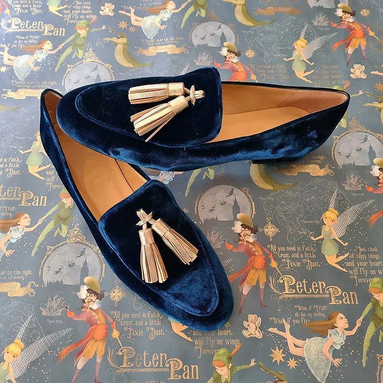 MITTERNACHT ELEGANZ LOAFERS MIT CHAMPAGNER QUASTEN