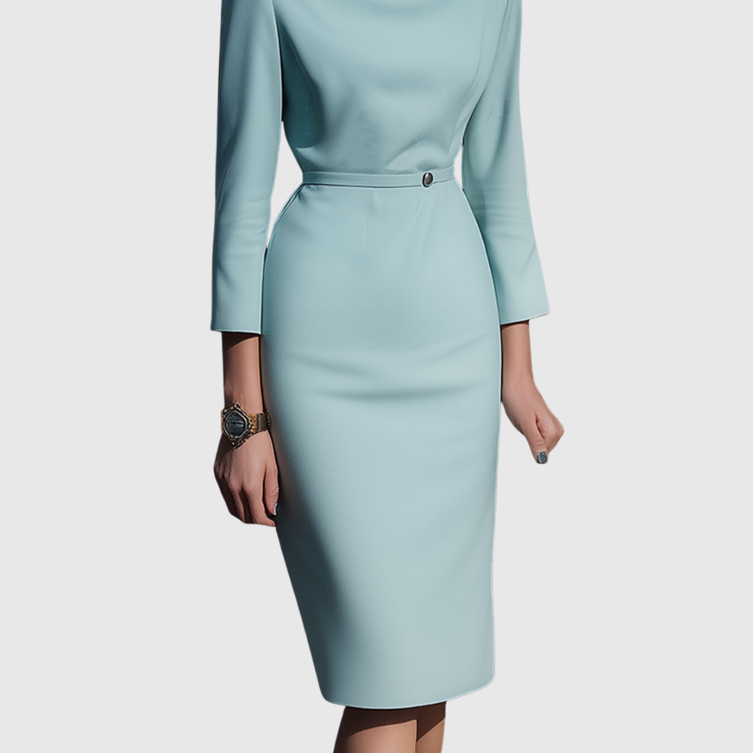 Alice - Elegantes Drapiertes Midi-Bleistiftkleid