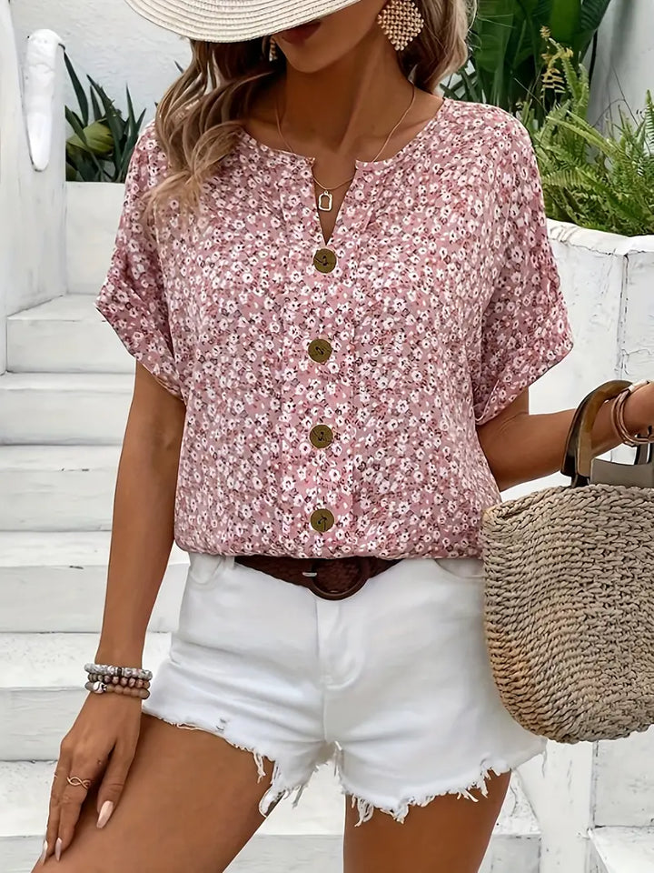 Cindy™ | Bluse mit floralem Druck und abgestuftem Kragen