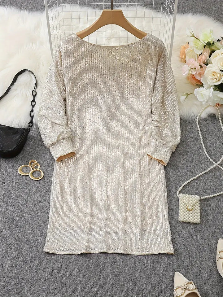 Kontrast Pailletten Partykleid