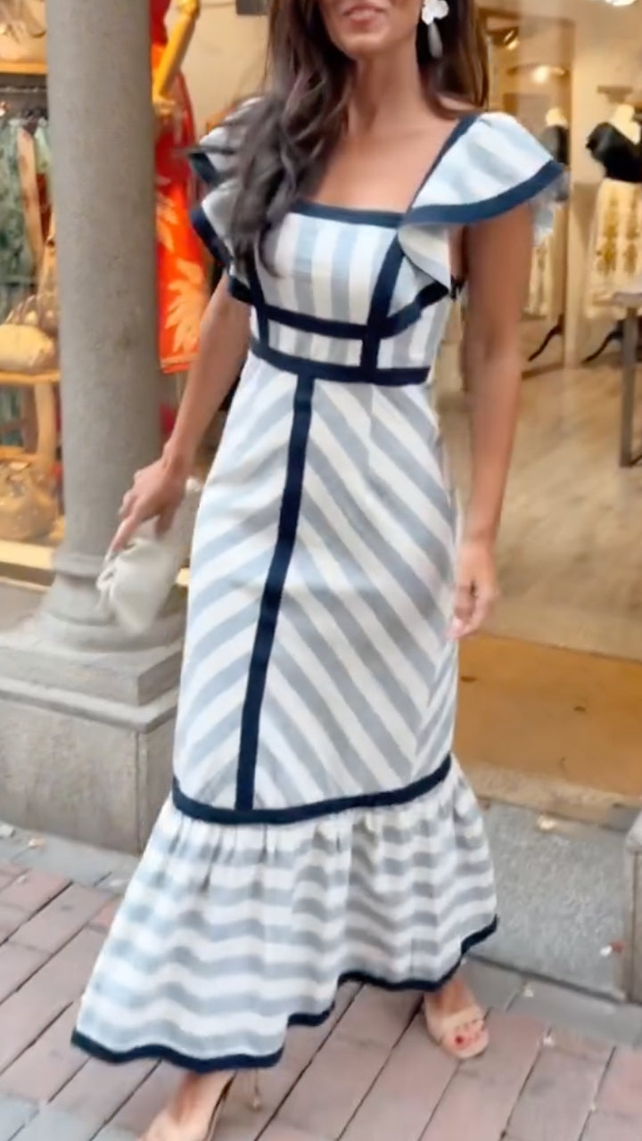 Dianne | Vintage-inspiriertes gestreiftes Maxikleid