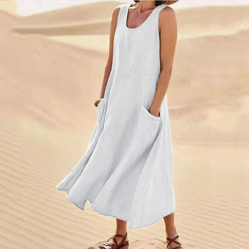 Tina™ - Sommer Leinenkleid