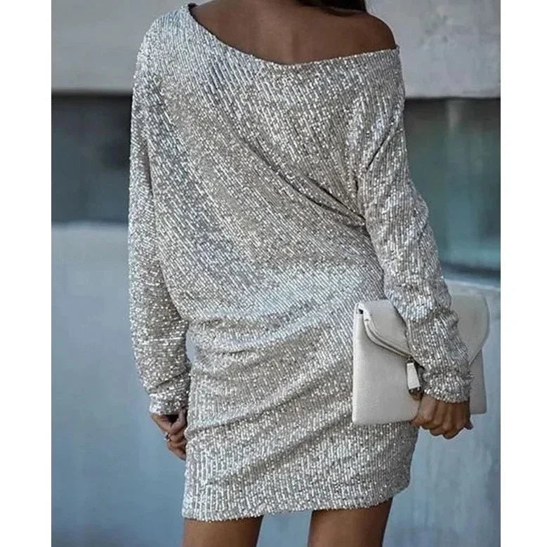 Kontrast Pailletten Partykleid