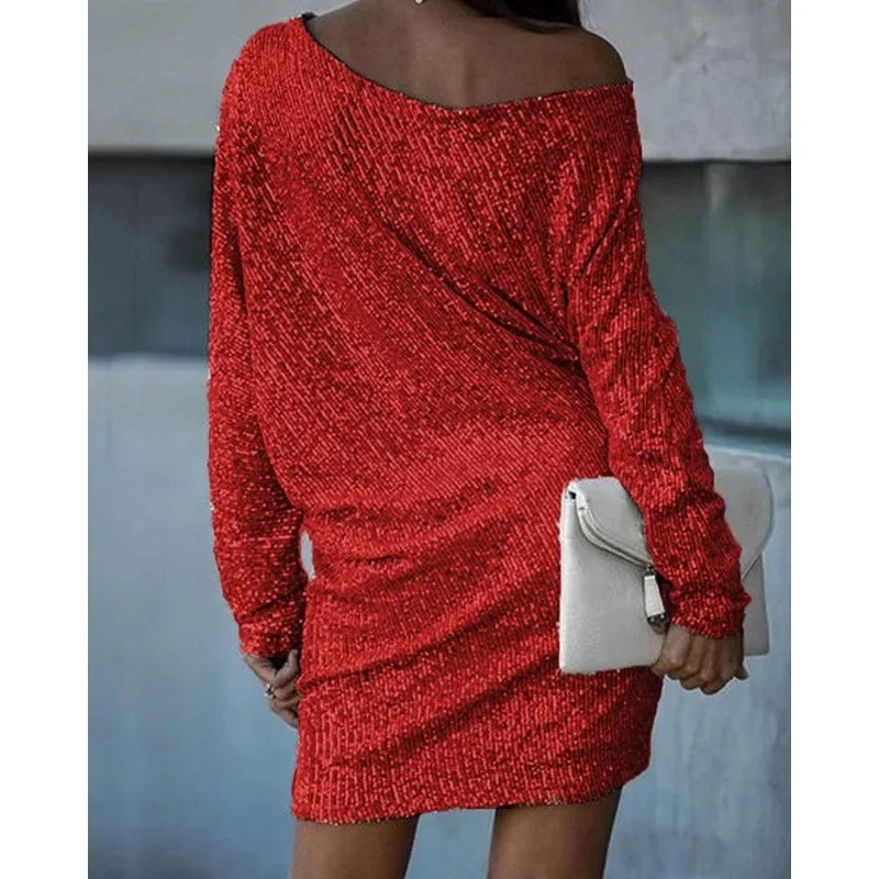 Kontrast Pailletten Partykleid