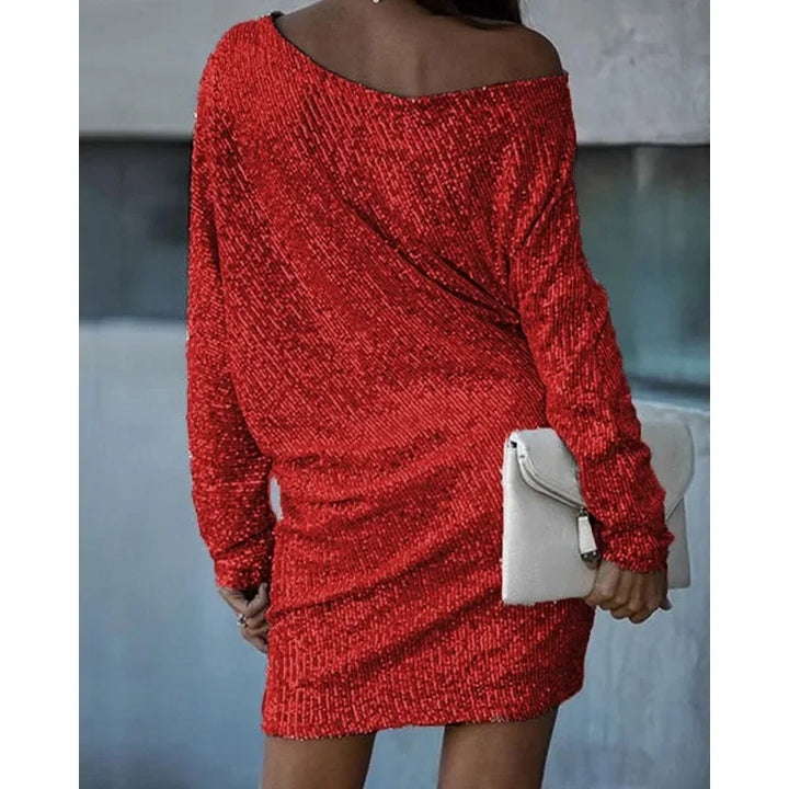Kontrast Pailletten Partykleid