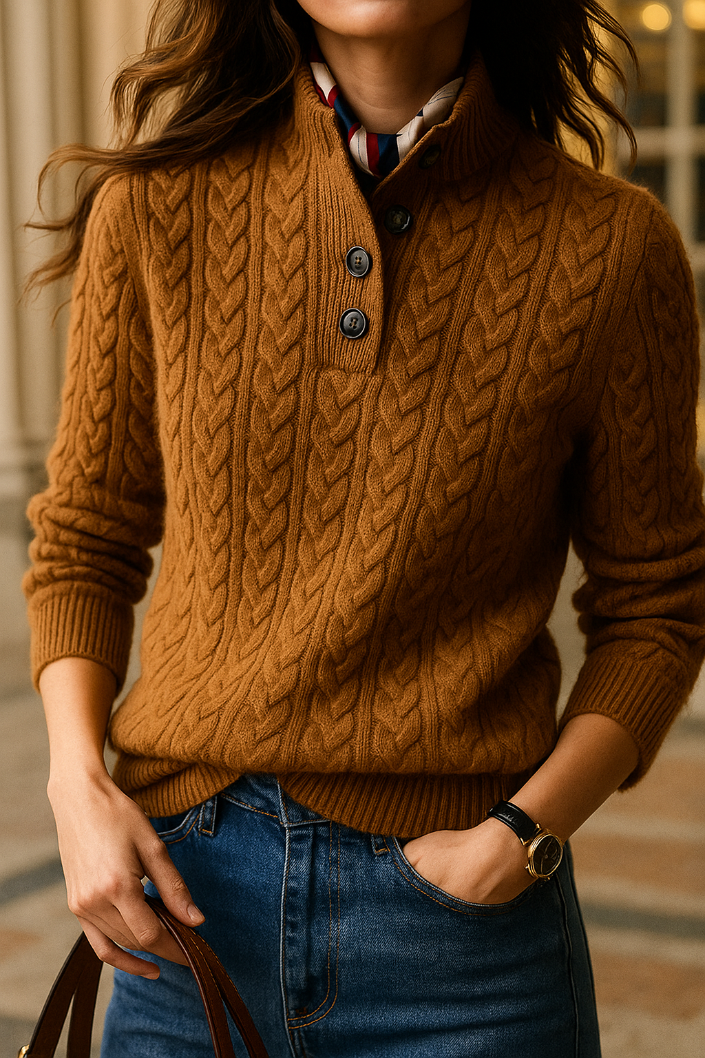 Arden Pullover mit Knopfleiste