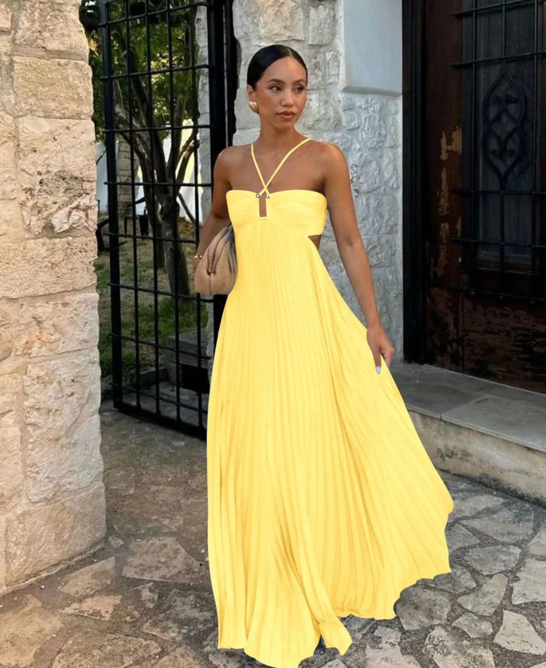 Ärmelloses Maxikleid mit Cut-Out für Damen