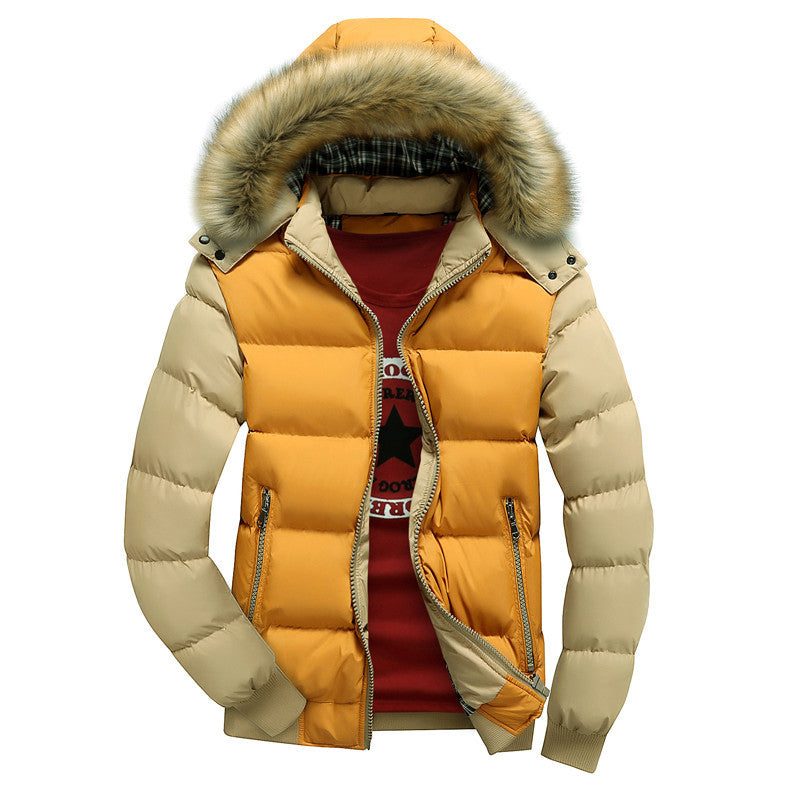 Herren Winterjacke mit Kapuze und Taschen, Langarm