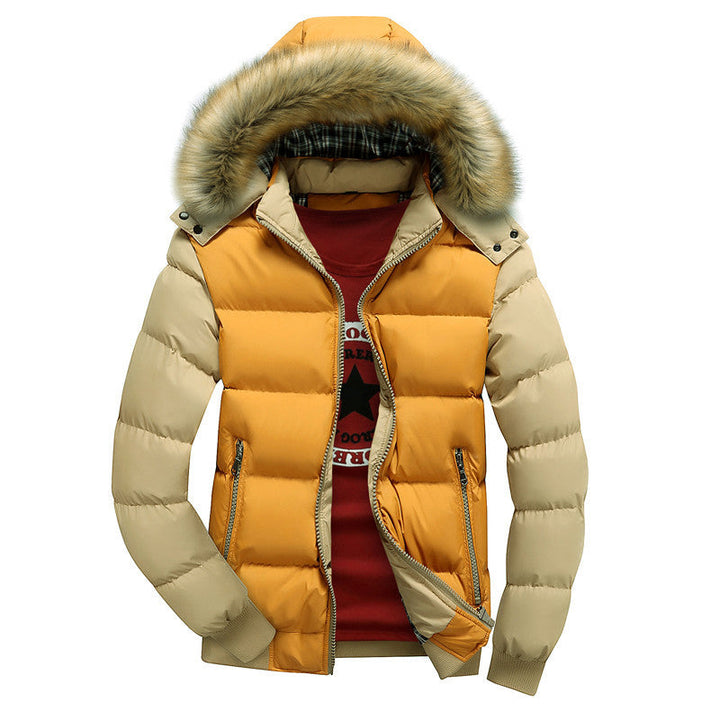 Herren Winterjacke mit Kapuze und Taschen, Langarm