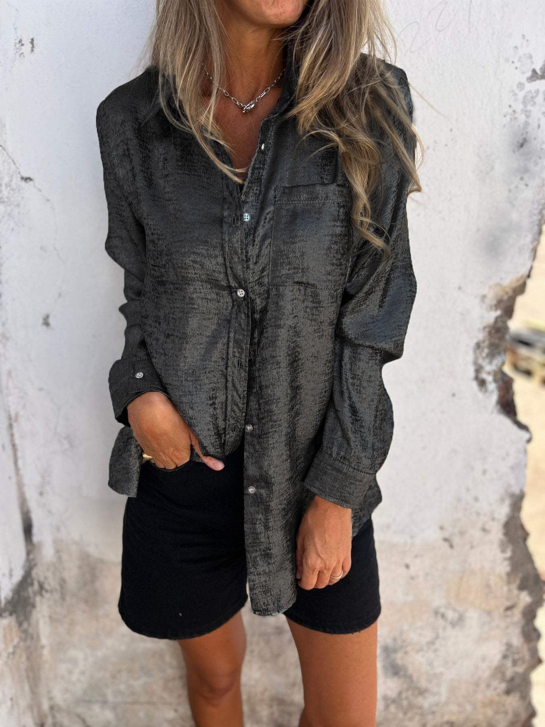 Damen Langarmshirt mit Tasche