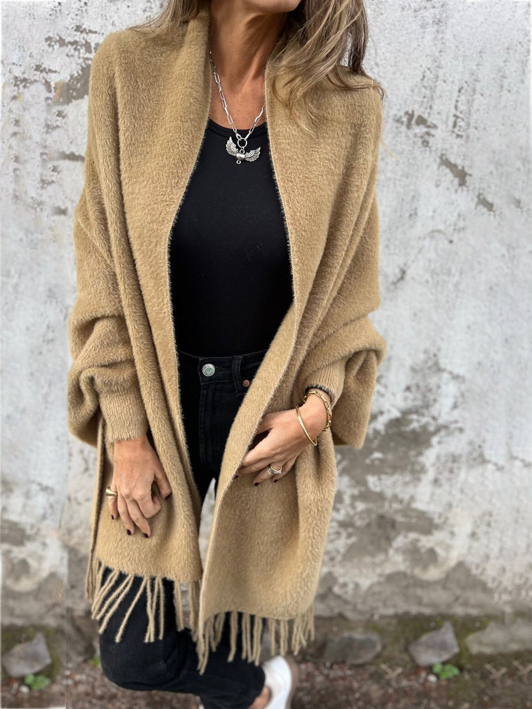 Hannah - Eleganter Langärmeliger Wickelpulli