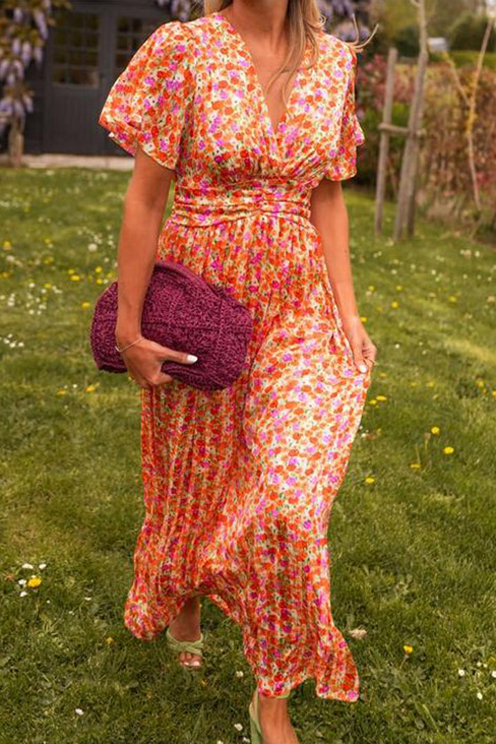 Pauline – Langes Kleid mit Blumenmuster