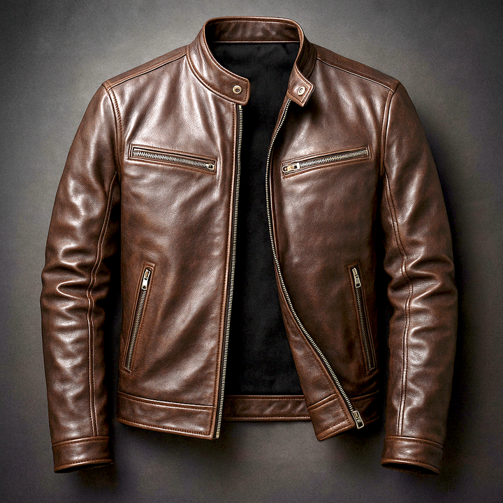 Herren Bikerjacke mit Reissverschluss und Taschen