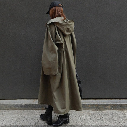 Damen Oversize-Parka mit extralangem Schnitt und großer Kapuze