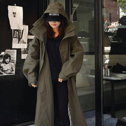 Damen Oversize-Parka mit extralangem Schnitt und großer Kapuze