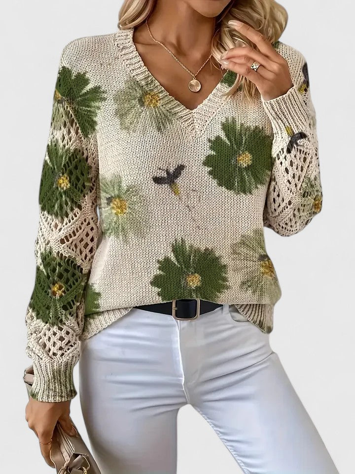 Noelle – Floral Strickpullover