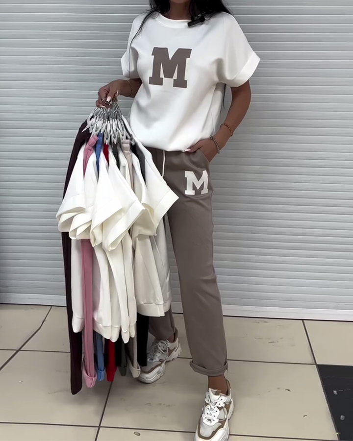 Damen Trendiges Bedrucktes Freizeit-Outfit