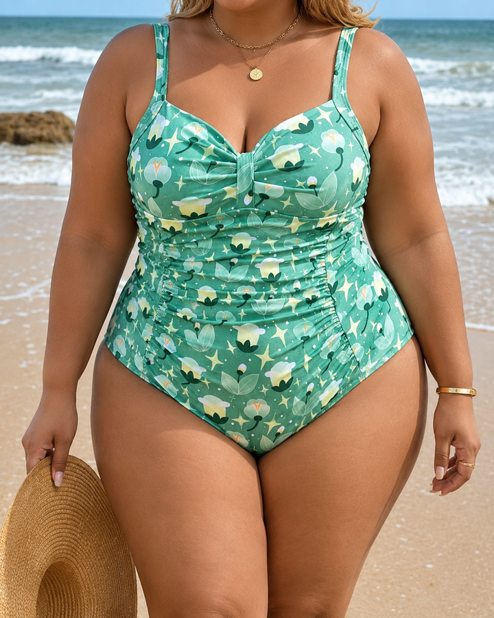 Carmen – Klassischer Plus-Size-Einteiler mit Knotendetail und guter Unterstützung